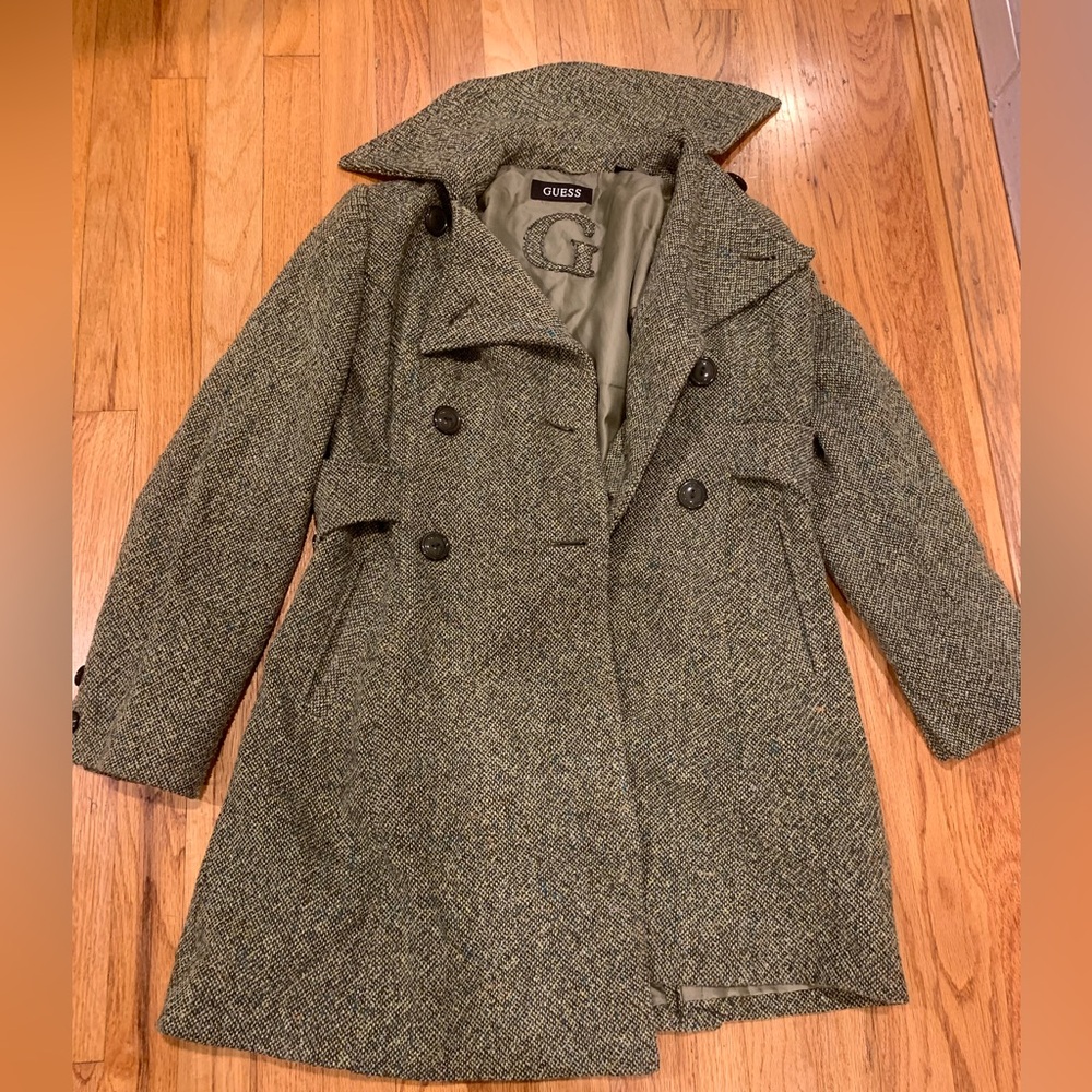 GUESS Vintage Women's Olive Green Pea Coat
